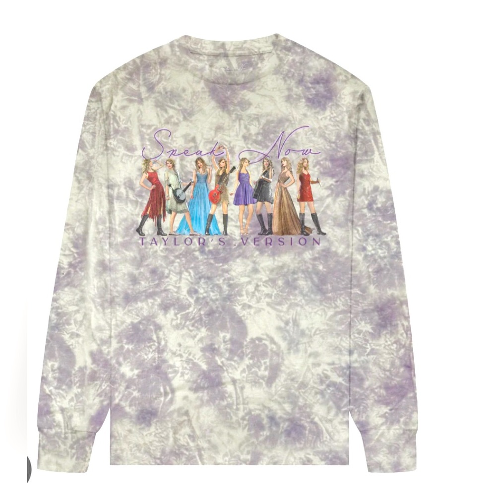 Taylor Swift Speak Now Purple Tie Dye Eras Long Sleeve BNWOT